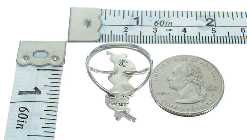 Turquoise Authentic Sterling Silver Southwest Needlepoint Ring Size 7-1/2 QX87039